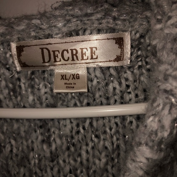 Decree Gray Long Cardigan Sweater with Shawl Collar, new or lightly used X-Large - Picture 8 of 13